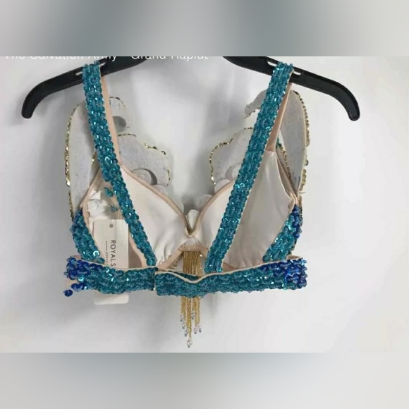 NEW Royal Smeela Festival Multicolor Carnival Top Belly Dance Bra Swimsuit Small - Picture 2 of 6